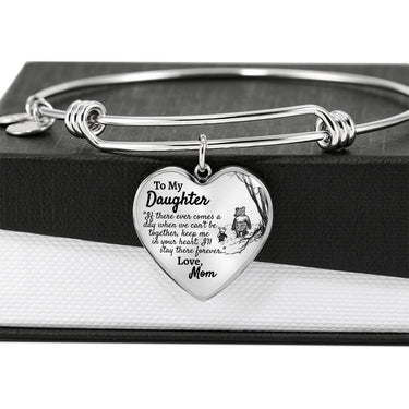 Daughter Luxury Heart Bangle (Love Mom) - Love You This Much